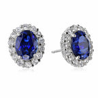 Oval Sapphire White Gold Earrings