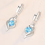 Eclipse Heart White Gold Earrings