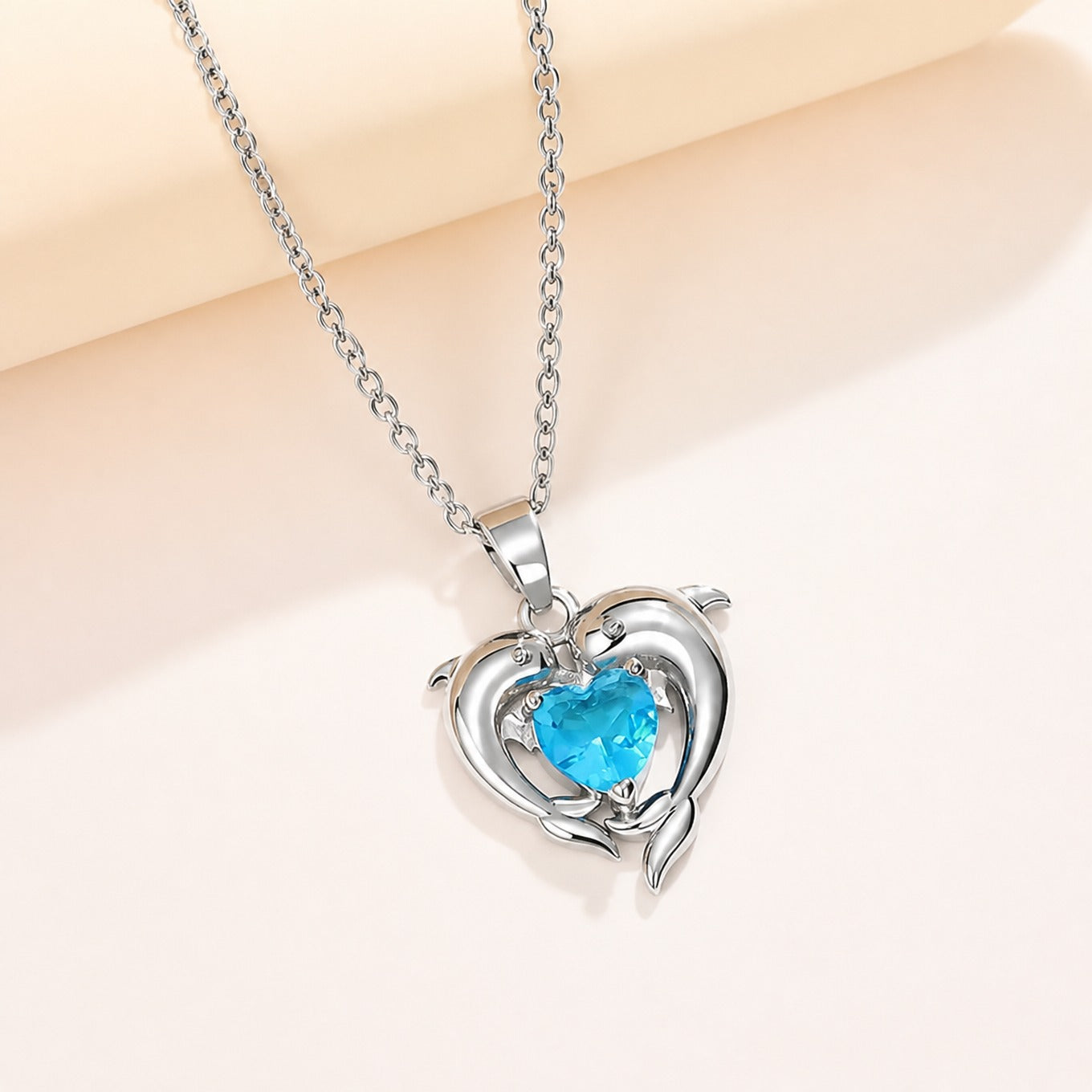 Oceanheart Twins White Gold Necklace
