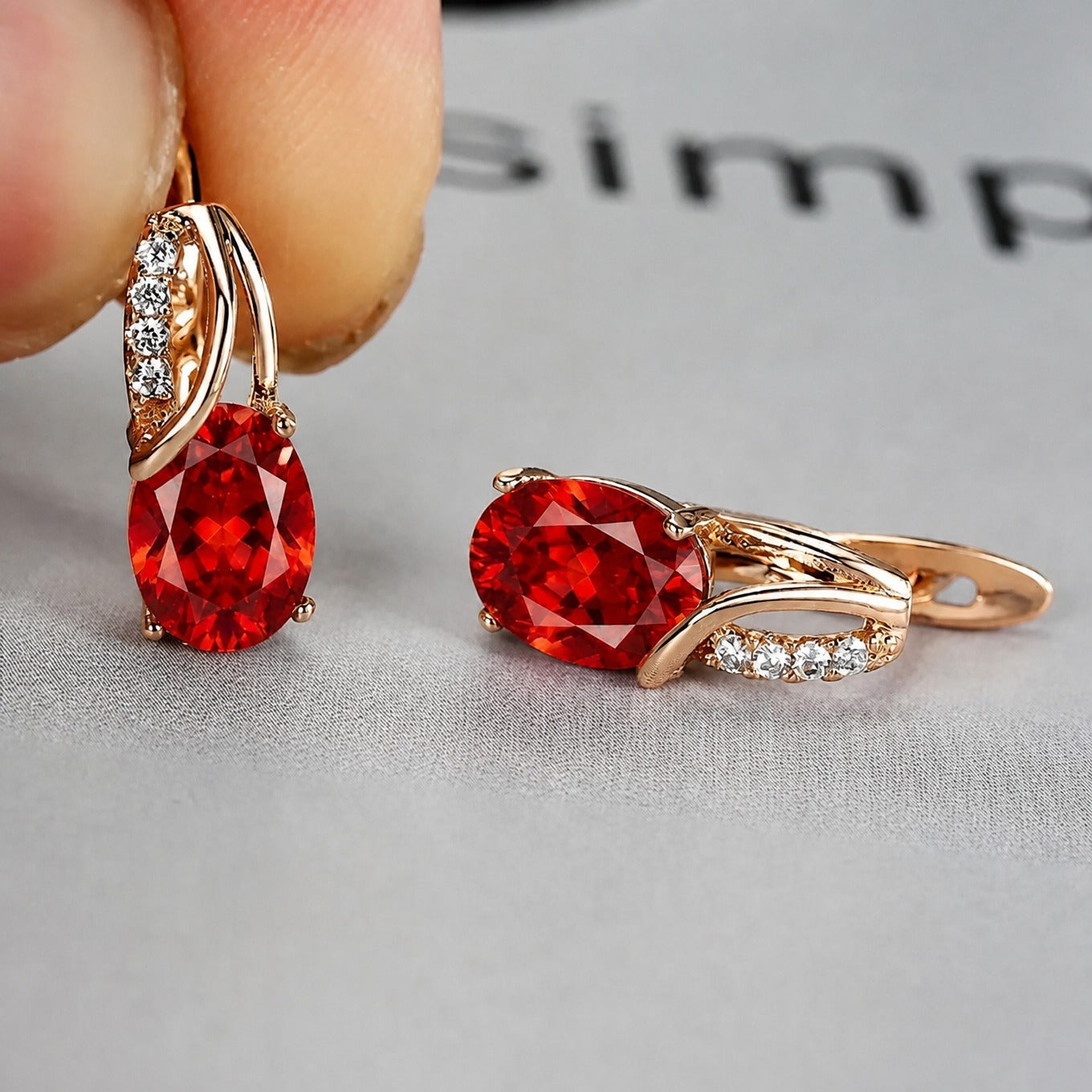 Varessa Ruberine Gold Earrings