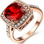 Ruby Halo Rose Gold Statement Ring