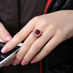Ruby Halo Rose Gold Statement Ring