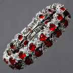 Ruby Vine Tennis White Gold Bracelet
