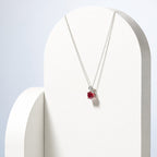 Round Cut Ruby White Gold Necklace