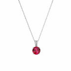 Round Cut Ruby White Gold Necklace