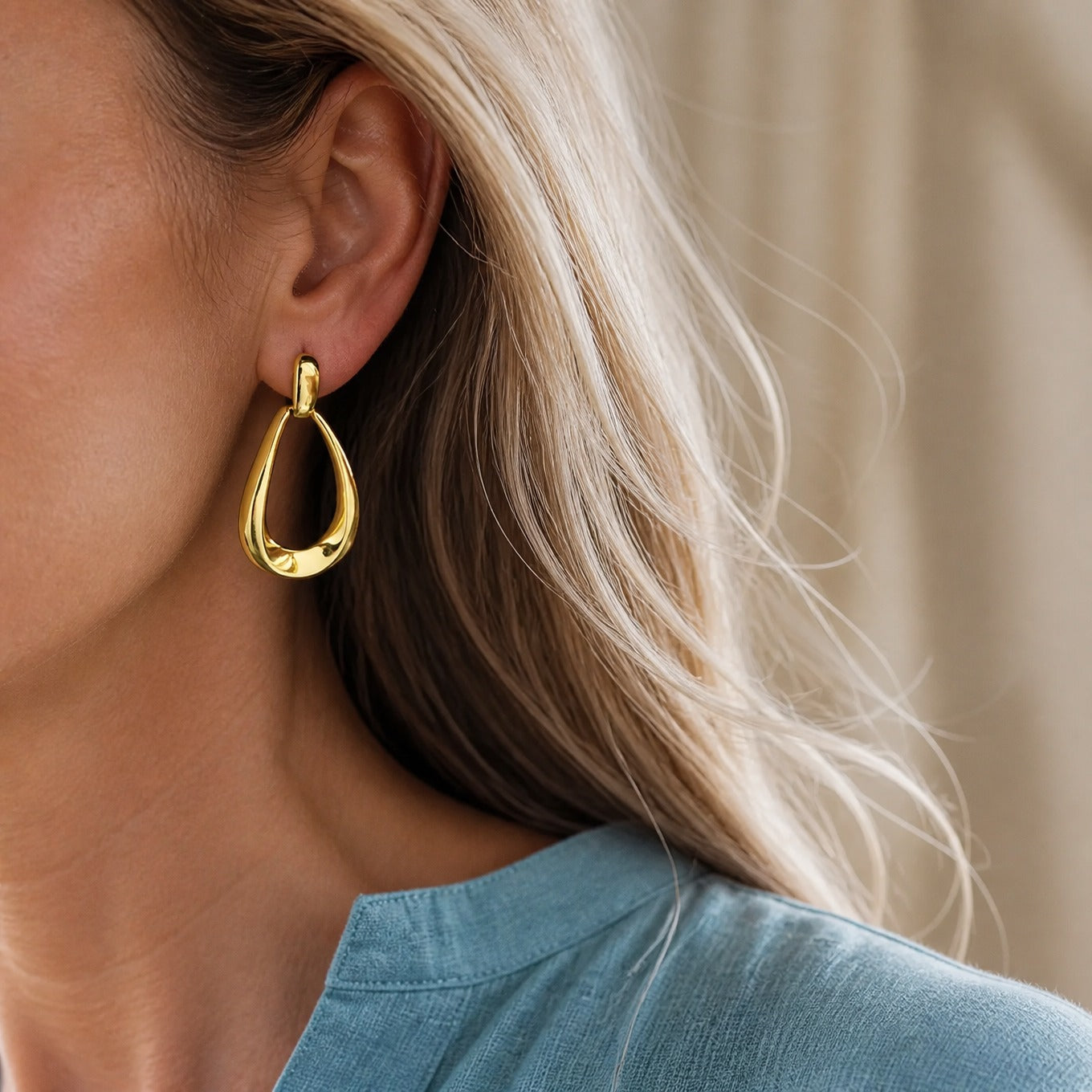 Golden Cascade Drop Earrings