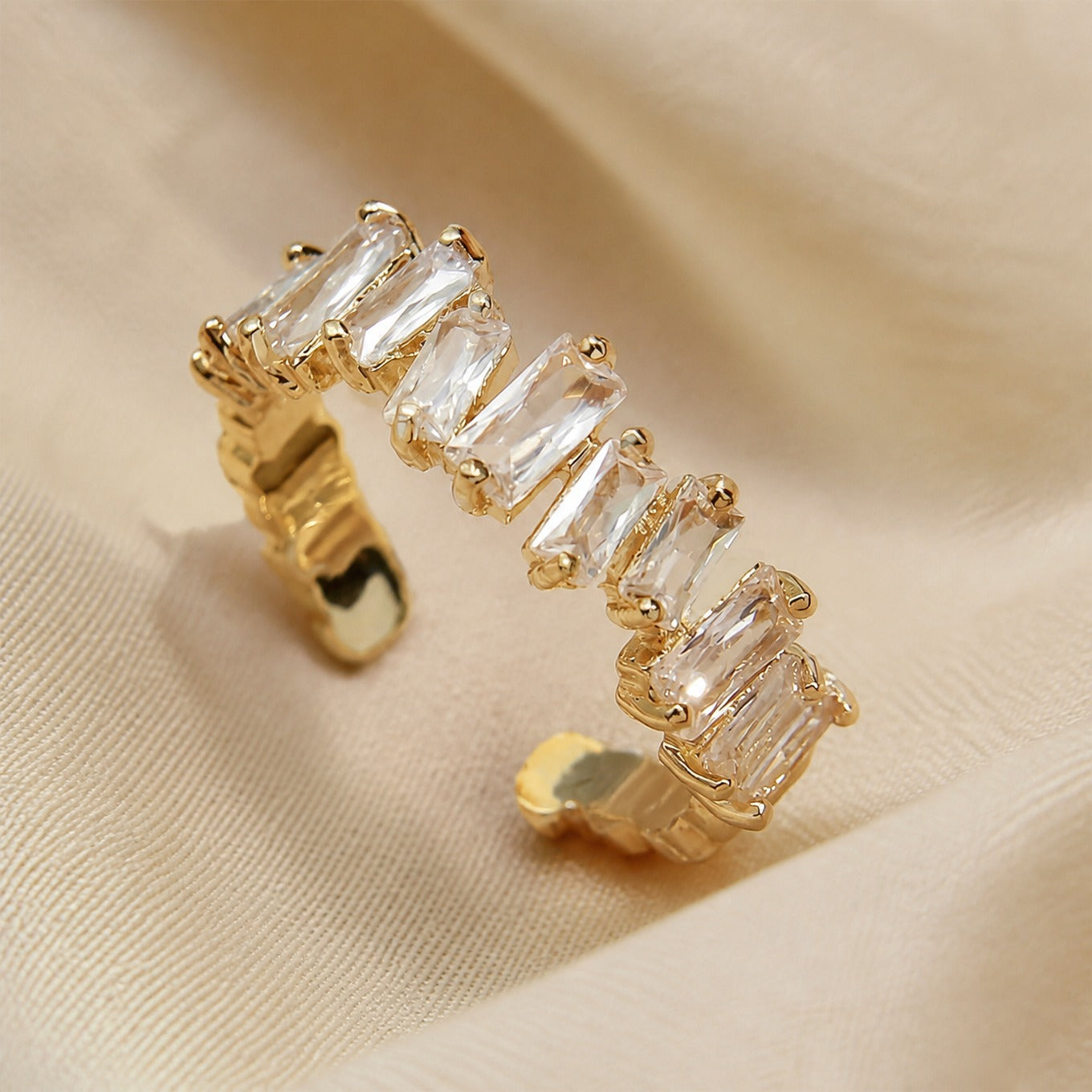 Opulent Gold Crystal Ring
