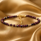 Opulent Garnet Bead Bracelet