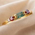 Golden Ruby Mosaic Ring