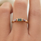 Golden Ruby Mosaic Ring