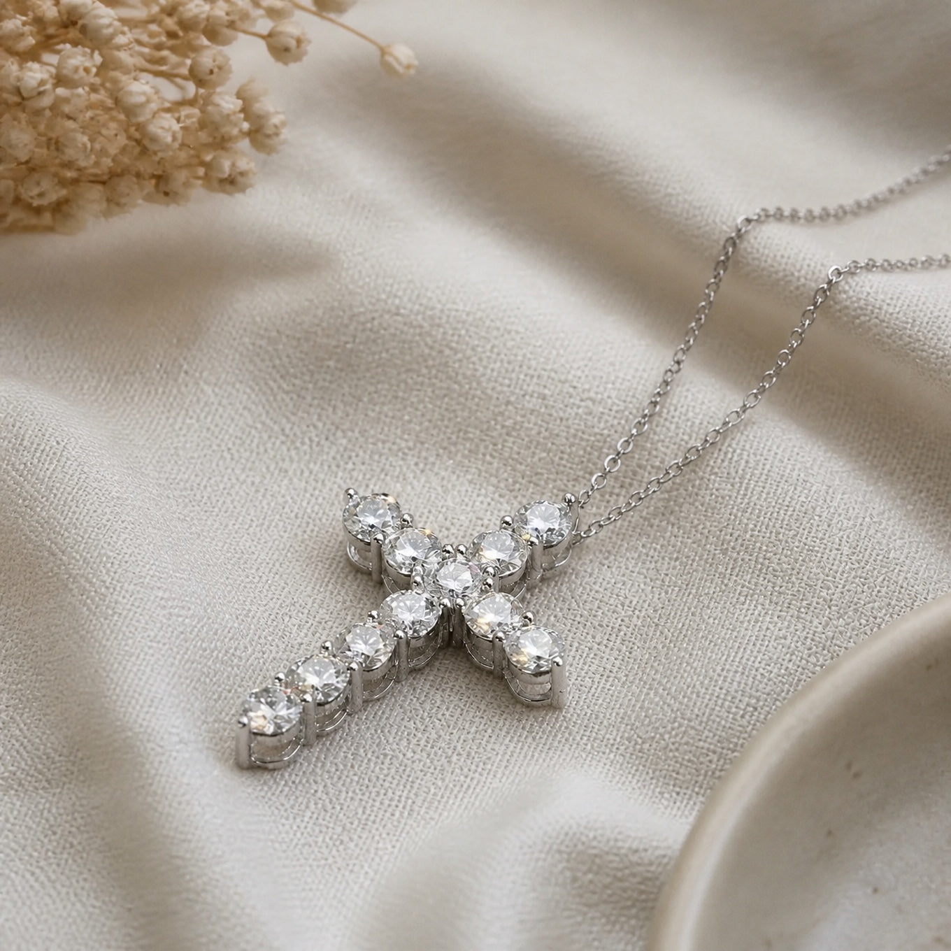 Crystal Cross Pendant Necklace