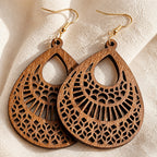 Artisan Wood Boho Earrings