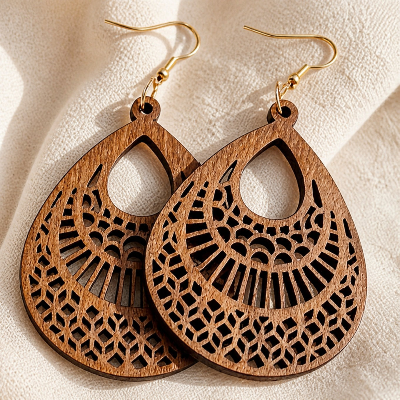 Artisan Wood Boho Earrings
