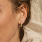 Crystal Edge Gold Hoops