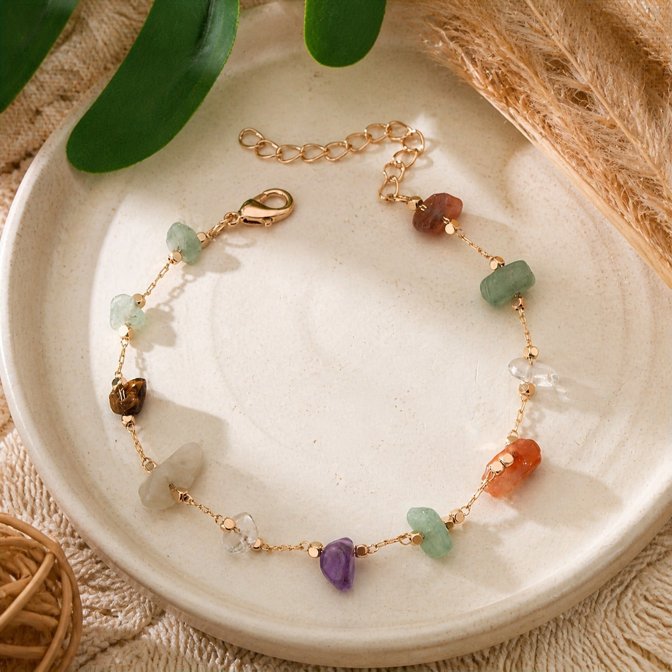 Minimalist Stone Boho Anklet