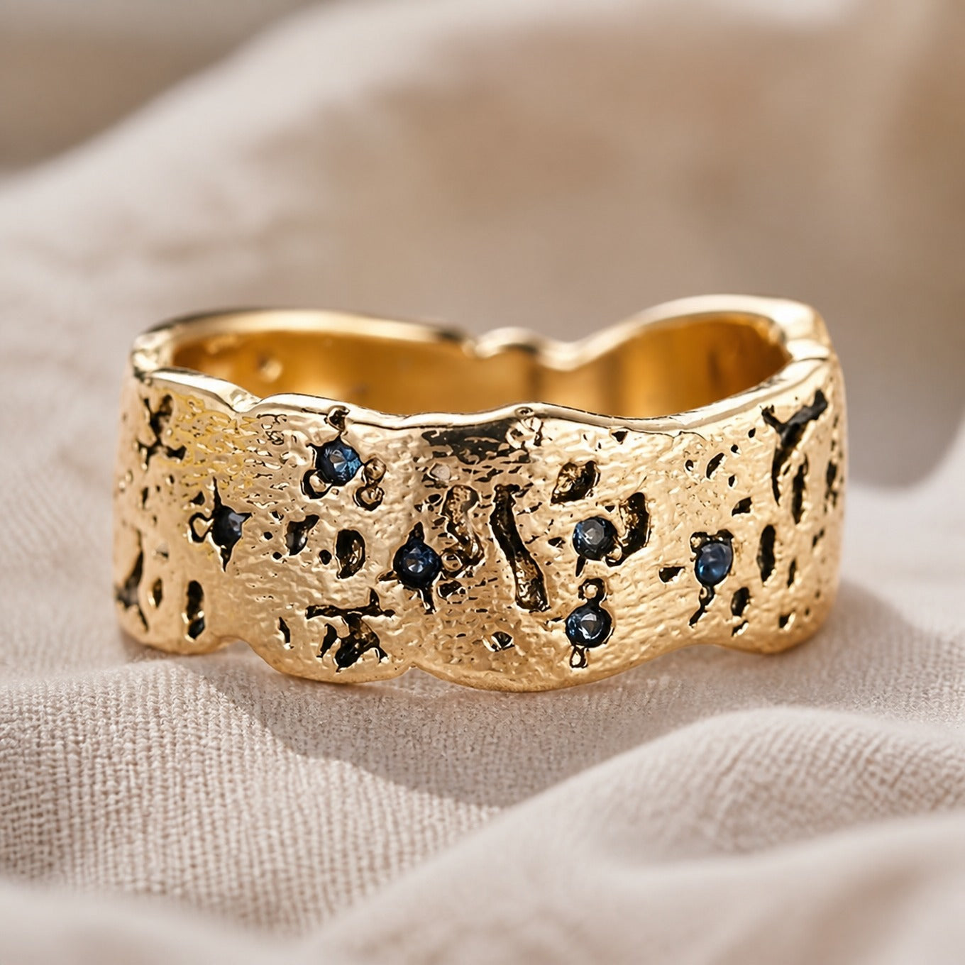 Blue Ember Statement Ring