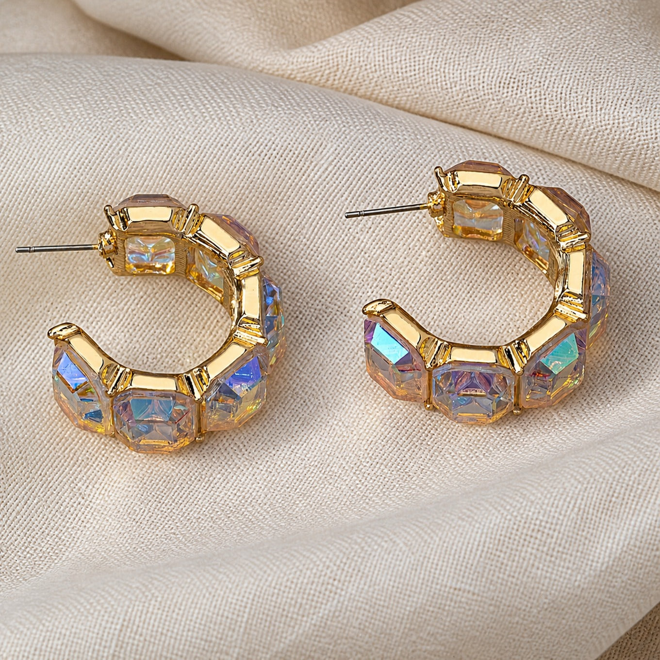 Aurora Resin Hoop Earrings