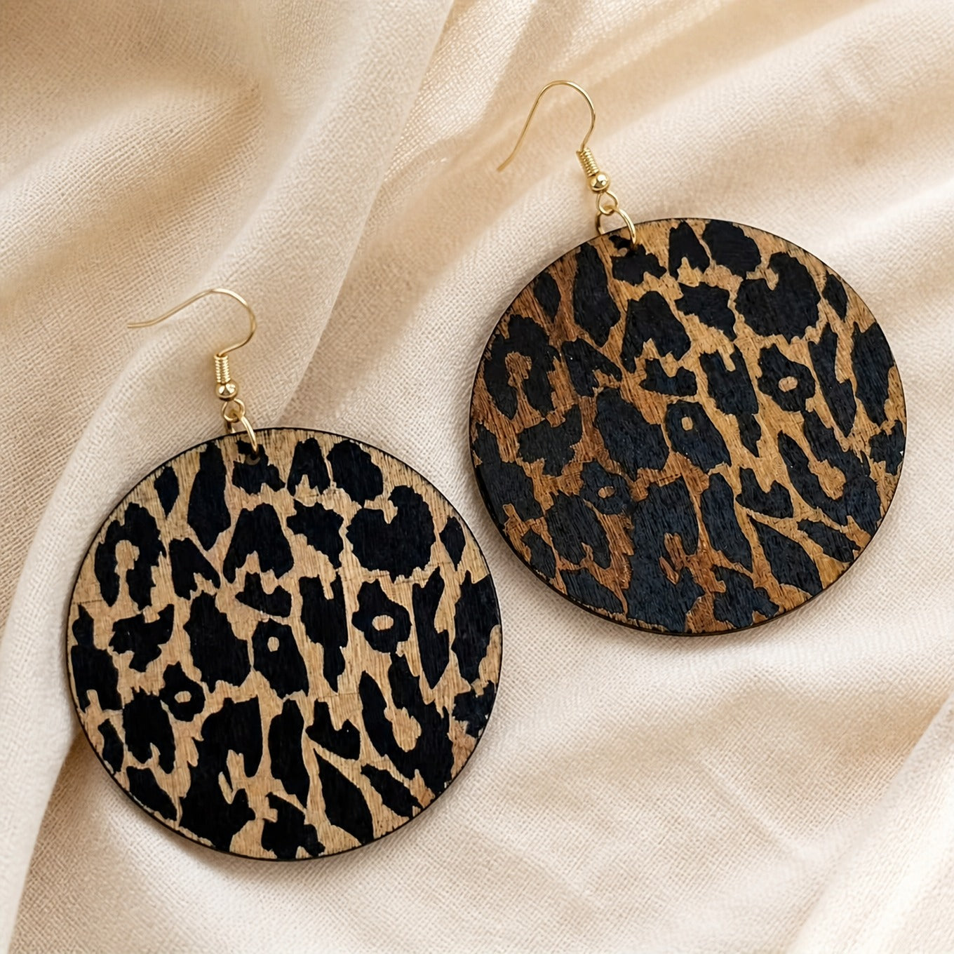 Leopard Wood Boho Earrings