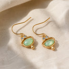 Emerald Gleam Gold Earrings