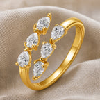 Pear Cluster Open Ring
