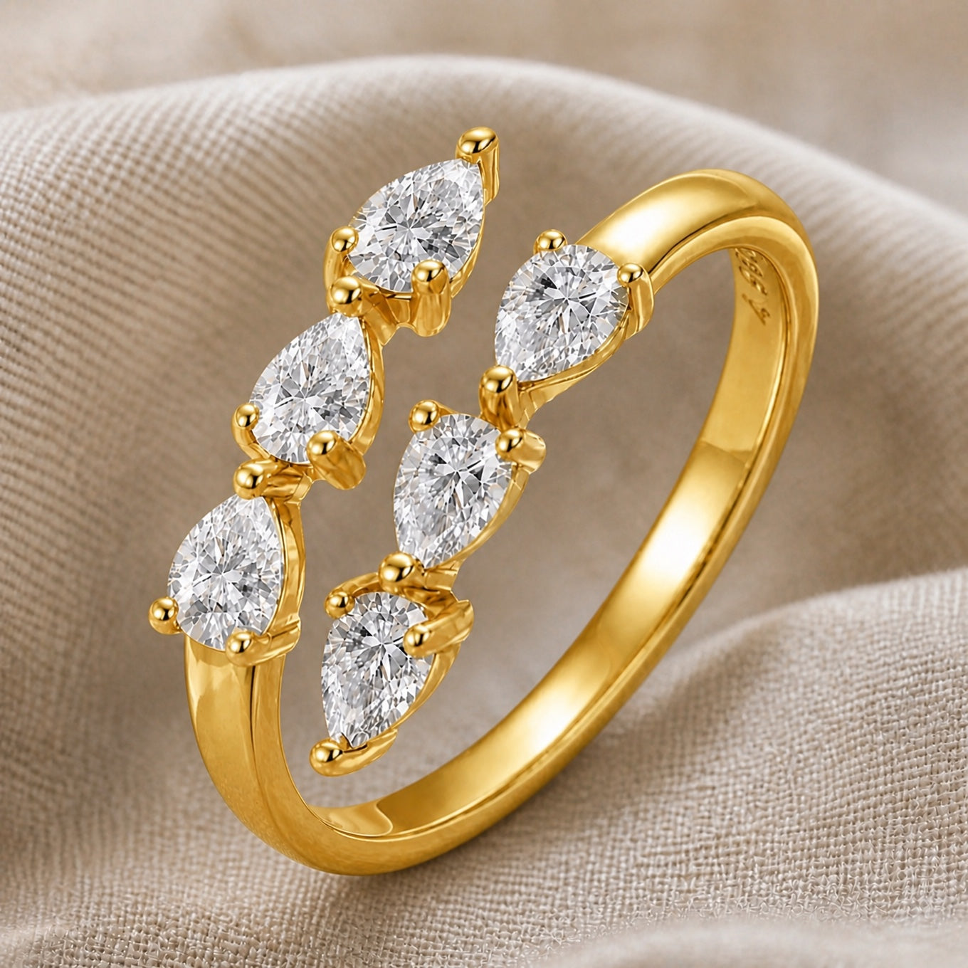 Pear Cluster Open Ring