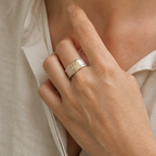 Golden Wire Hammered Band Ring