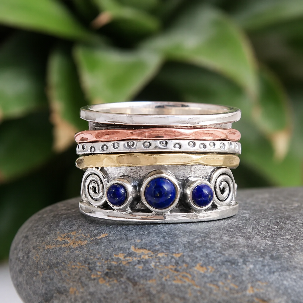 Silver Bohemian Hollow Ring