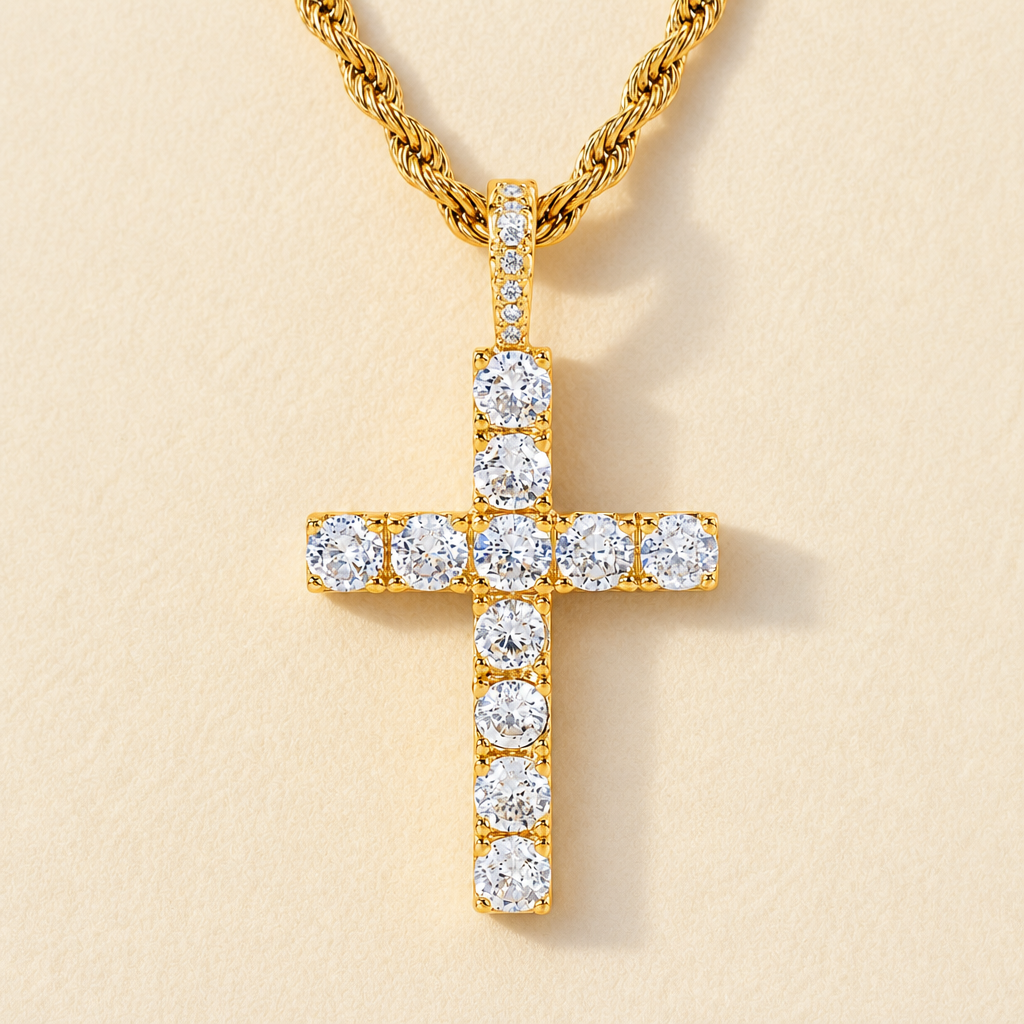Classic Cross Crystal Necklace