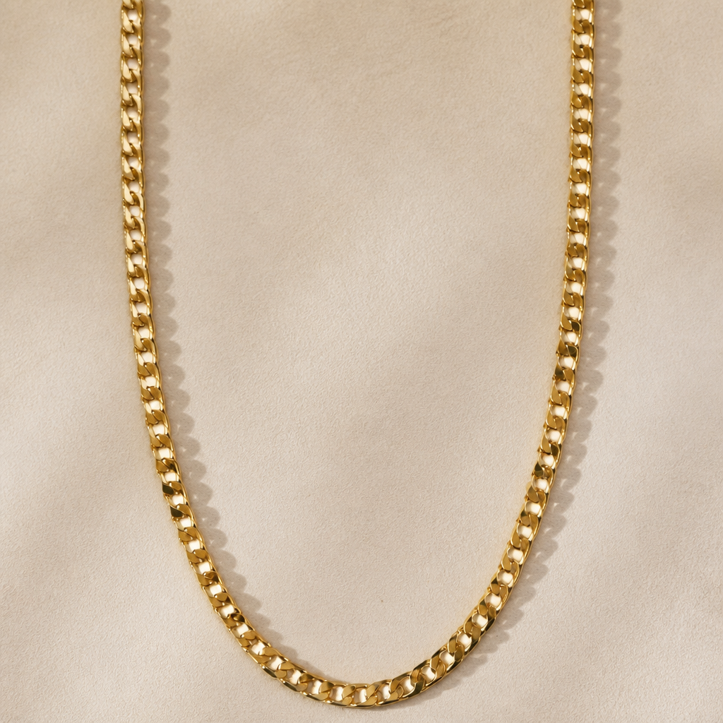 Flat Link Curb Chain Necklace