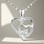 Paw Heart Crystal Necklace