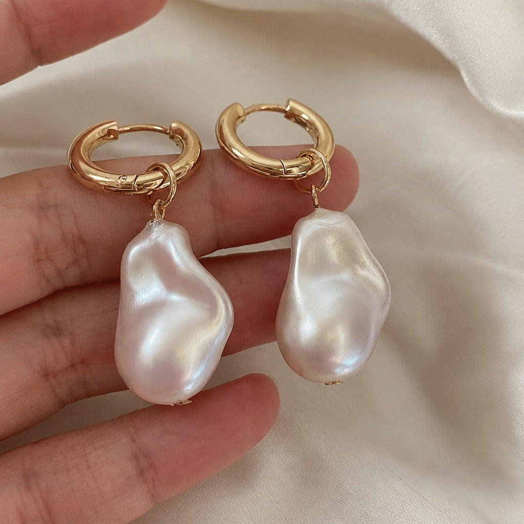 Elevated Pearl Drop Earrings