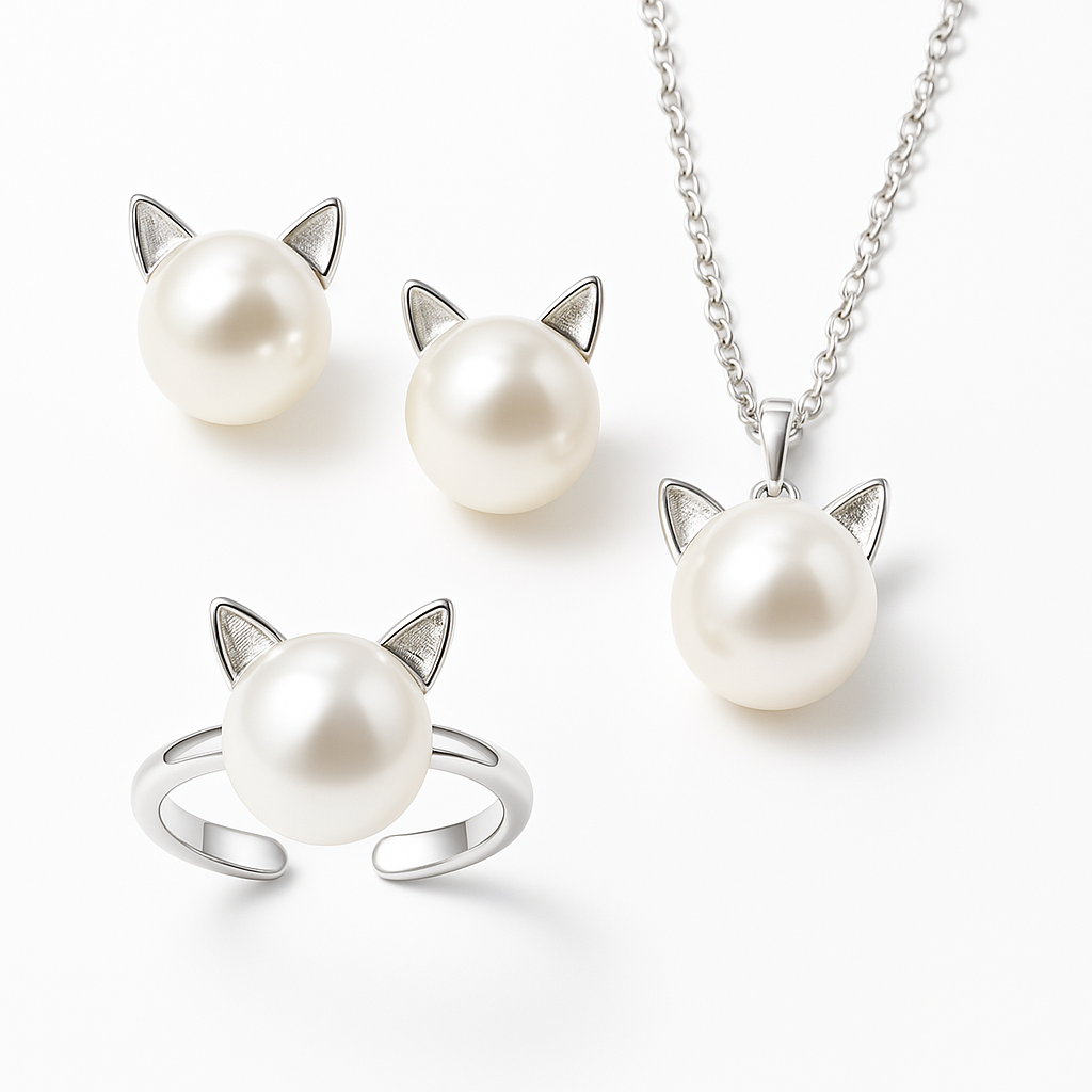 Delicate Pearl Cat Set