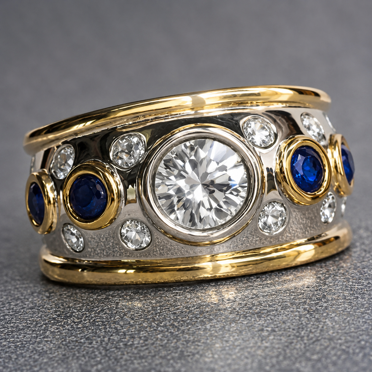 Graceful Gold Oval Stone Ring