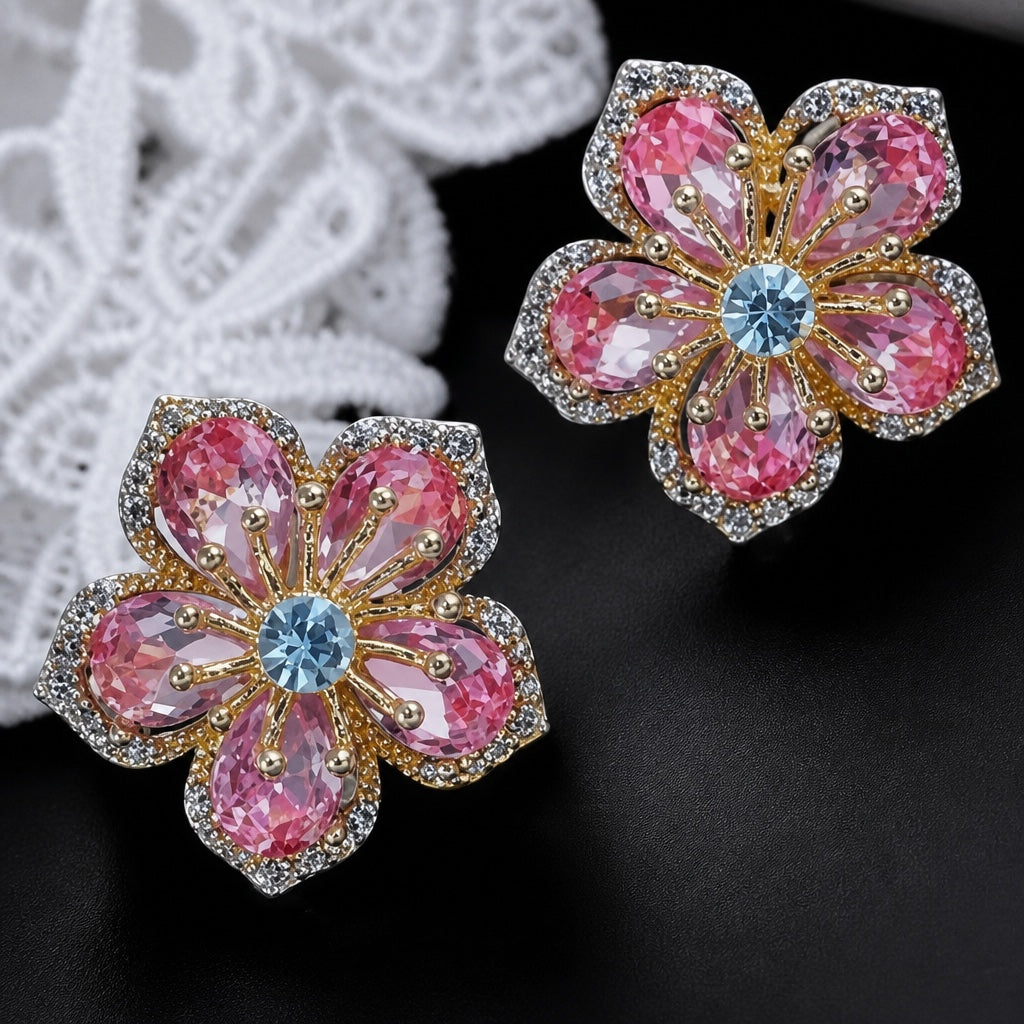 Multicolored Zirconia Earrings in Sterling Silver