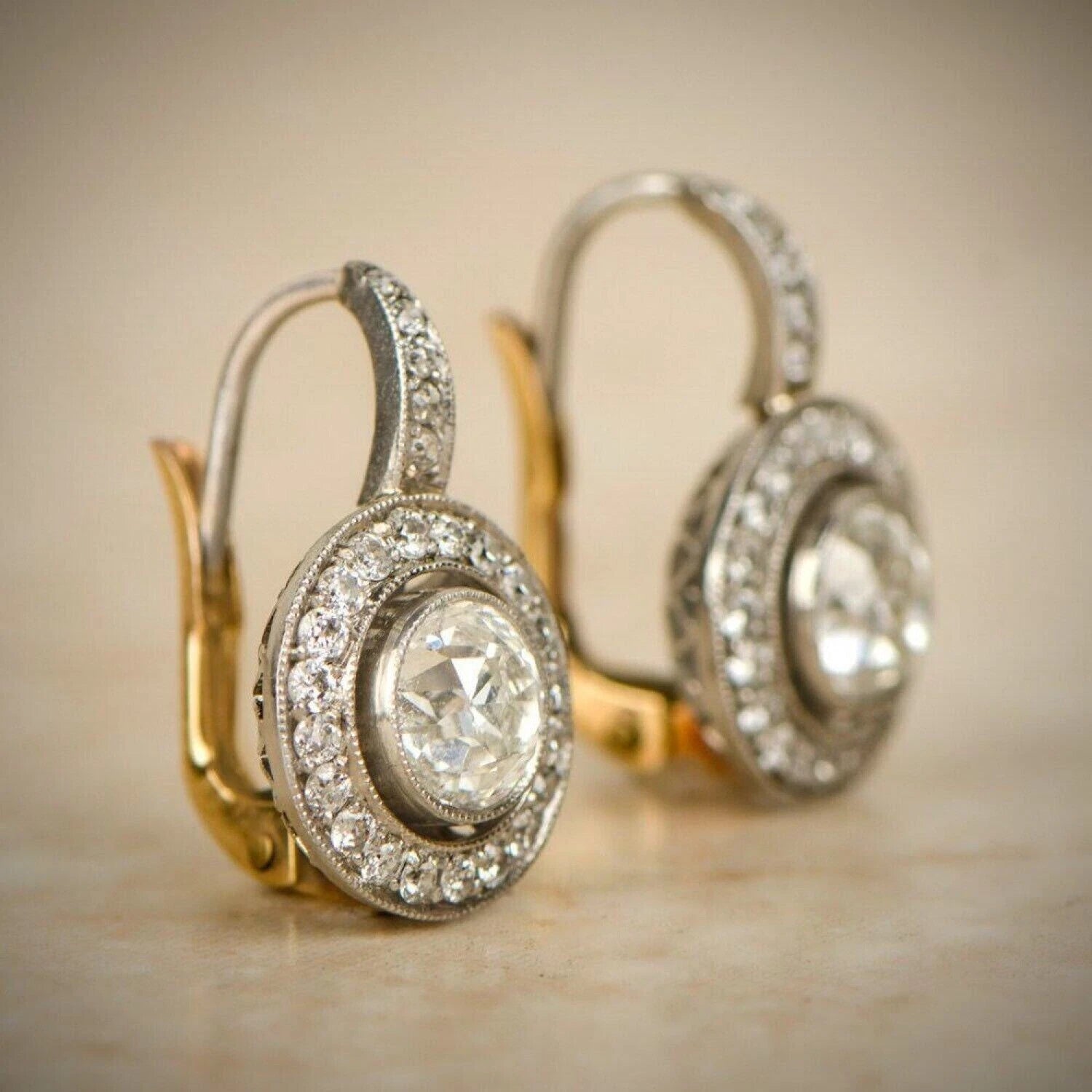 Vintage Round Zirconia Earrings