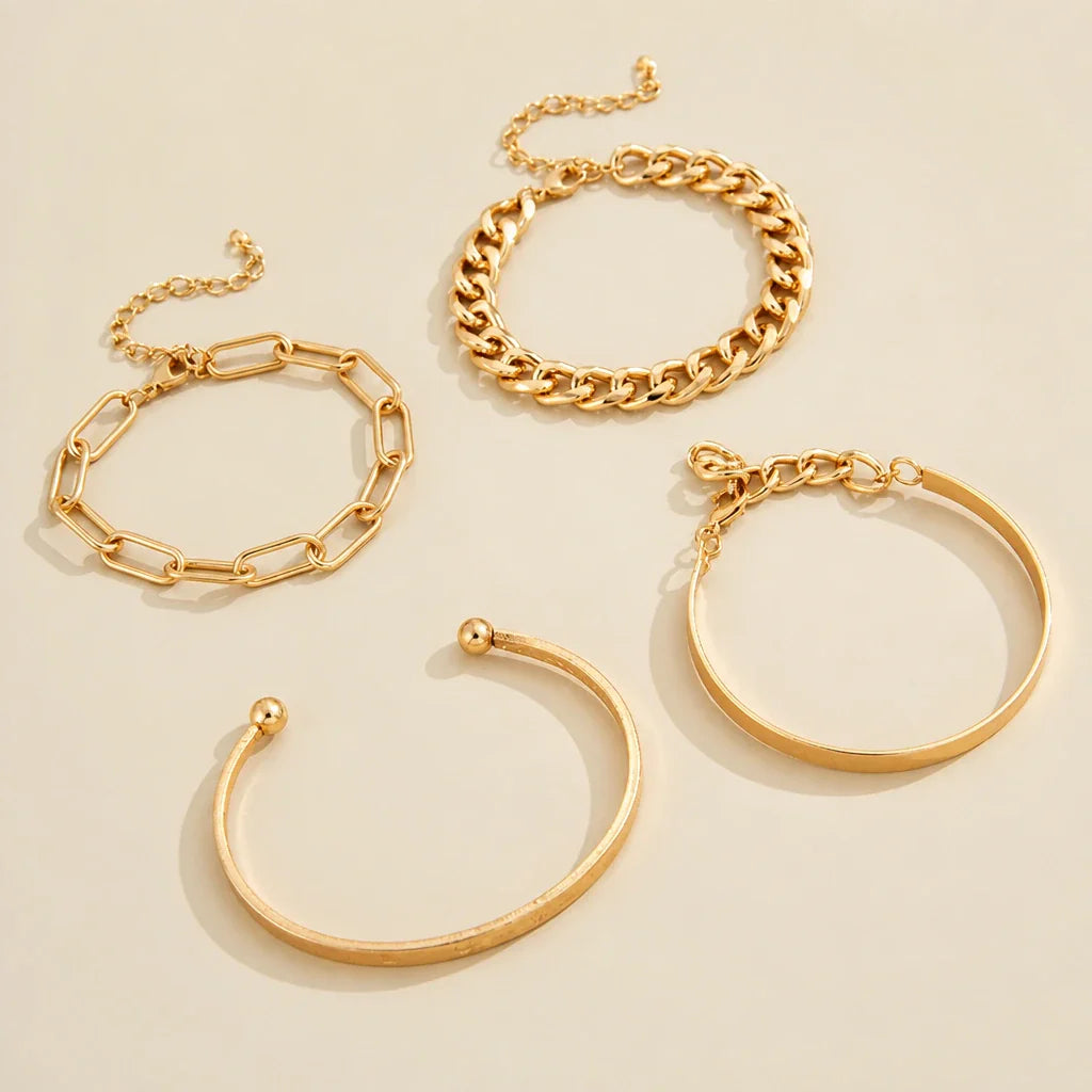 Elan Mercer Gold Bracelet Set