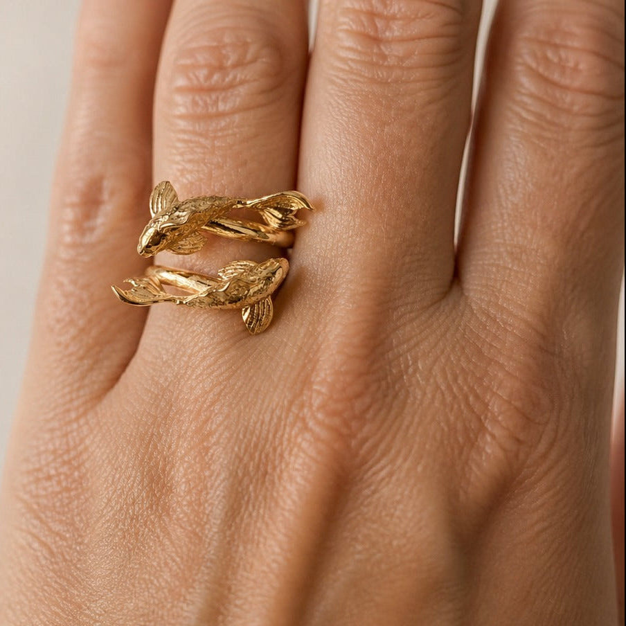 Vintage Koi Charm Ring