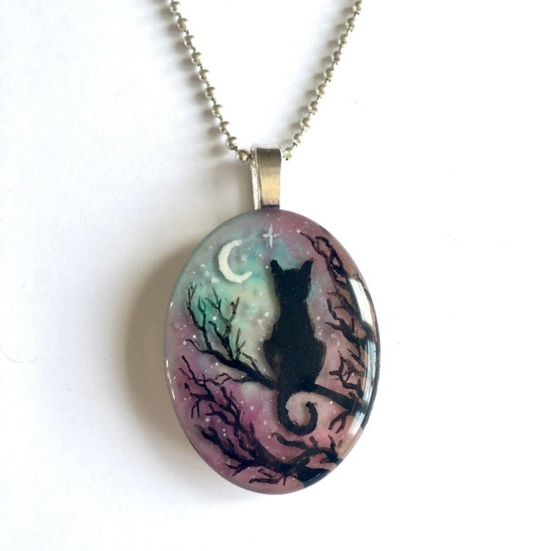 Starry Cat Pendant Necklace