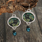 Black Cat Drop Earrings