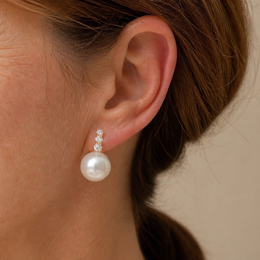Pearl Halo Sphere Studs