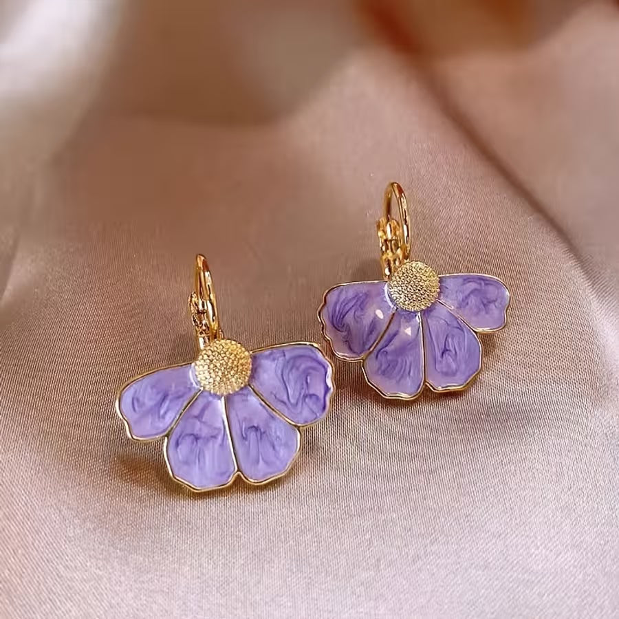 Shimmering Floral Drop Earrings